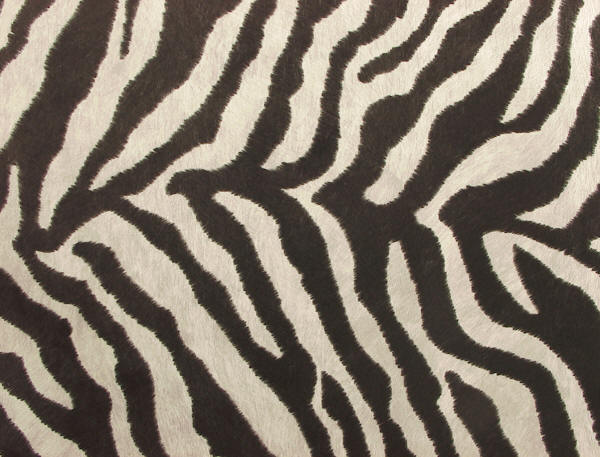 Zebra faux hide upholstery fabric