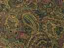 green colorful paisley fabric